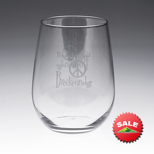 Wine Glass No Stem Peace Breckenridge 1212B Mountain Sights